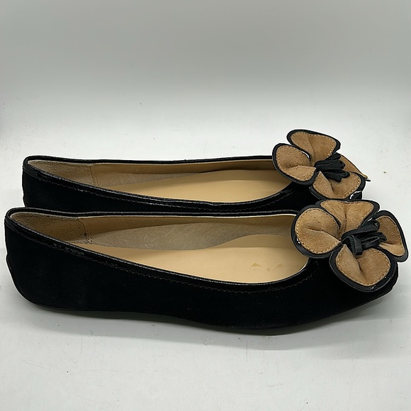 Kate Spade New York Black/Tan Suede Flower Ballet Flats Shoes **Size 6.5** 🌸🌸 - Picture 3 of 6